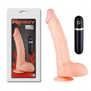 28 cm Rowdy Ten Rengi Titreşimli Kalın Realistik Penis