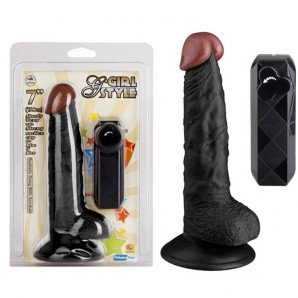 18 cm Uzunlukta Girl Style Zenci Titreşimli Realistik Penis 