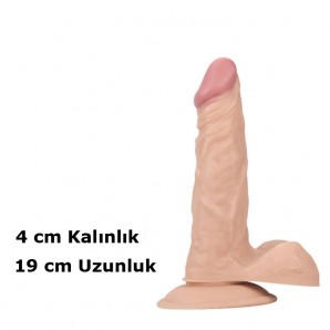 19 cm Dickdo Gerçekçi Vantuzlu Dildo Penis