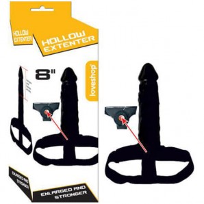 20 cm Hollow Extender Zenci İçi Boş Belden Bağlamalı Penis