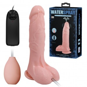 19 cm Su Fışkırtmalı Realistik Titreşimli Penis Anal Vajinal Dildo Mastürbatör