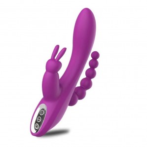 USB Şarjlı Klitoral & Anal Uyarıcılı Teknolojik Vibratör - Mor