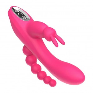 USB Şarjlı Klitoral & Anal Uyarıcılı Teknolojik Vibratör - Pembe