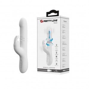 USB Şarjlı İleri Geri Hareketli 4 Modlu Klitoris Uyarıcılı Tavşan Vibratör