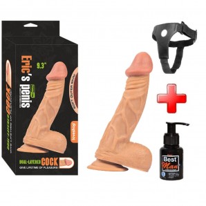 23 cm Kabadayı Real Extreme Kalın Ten Rengi Belden Bağlamalı Penis
