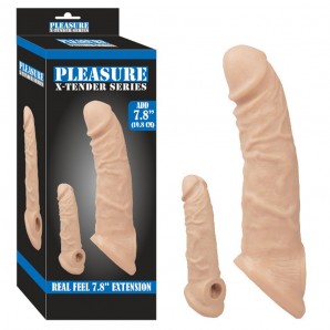 X-Tender Series Pleasure 6,5cm Uzatmalı Ten Rengi Realistik Penis Kılıfı