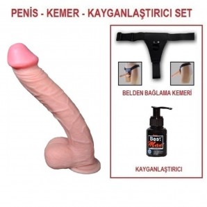 33 cm Belden Bağlamalı Realistik Dev Penis - Supremacy