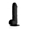 18 cm One Touch Silicone Titreşimli Kablosuz Realistik Penis - Siyah