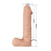 26 cm Belden Bağlamalı İçi Dolu Titreşimli Büyük Strapon Penis 