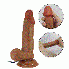19,4 cm Çift Katmanlı Gerçekçi Titreşimli Dildo Vibratör Penis 6