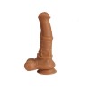43 cm Et Dokulu Gerçekçi Çift Katmanlı Sünnetsiz Silikon Melez Penis - Horse Power 3