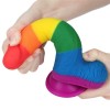 19 cm Renkli Belden Bağlamalı Vantuzlu Realistik Dildo Penis 