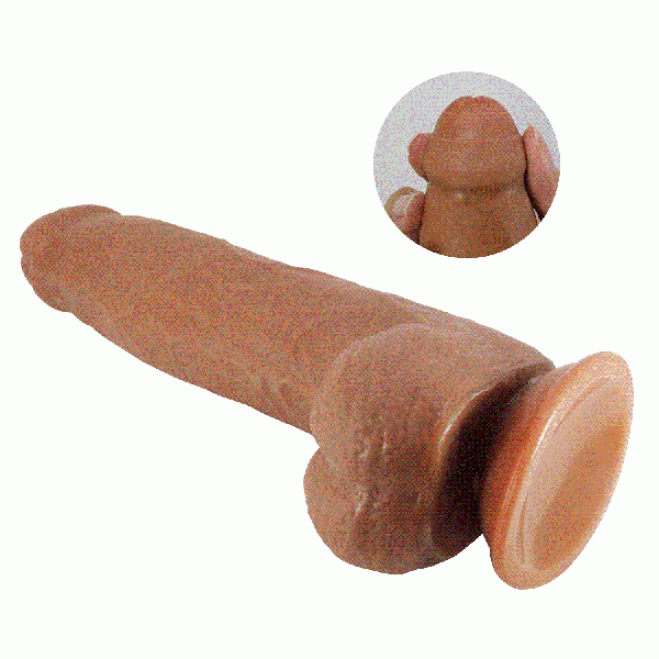 23,3 cm Yeni Nesil Çift Katmanlı Realistik Vantuzlu Dildo Penis - Draco 5