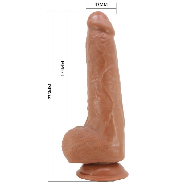 23,3 cm Yeni Nesil Çift Katmanlı Realistik Vantuzlu Dildo Penis - Draco 4