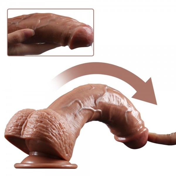 Yeni Nesil Çift Katmanlı 23,5 cm Realistik Dildo Penis 1