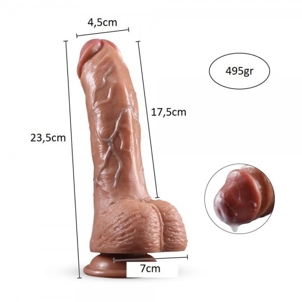 Yeni Nesil Çift Katmanlı 23,5 cm Realistik Dildo Penis 9