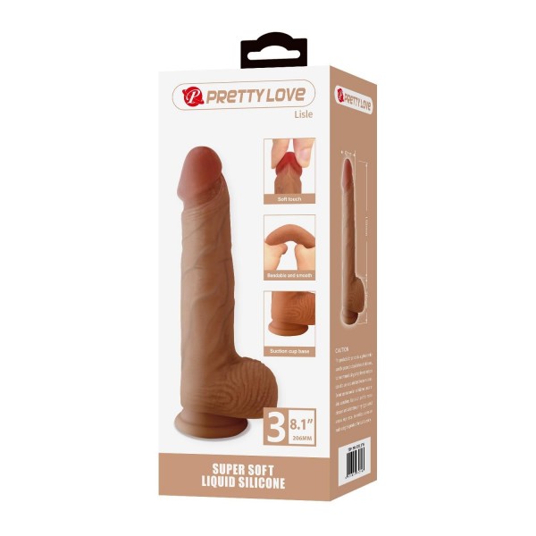 20,6 cm Realistik Vantuzlu Dildo Penis - Lisle 2