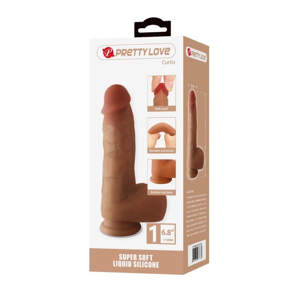 17,3 cm Realistik Vantuzlu Dildo Penis - Curtis 1