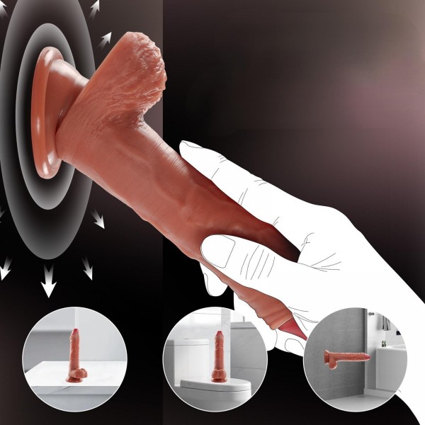 USB Manyetik Şarjlı 21,5 cm İleri Geri Hareketli Titreşimli Dildo - Marshall 7