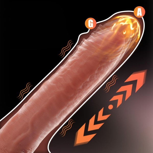 USB Manyetik Şarjlı 21,5 cm İleri Geri Hareketli Titreşimli Dildo - Marshall 6