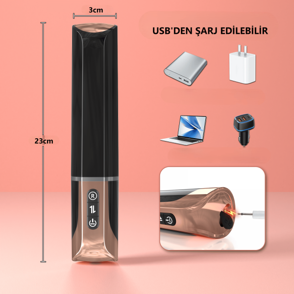 Şişirilebilir İleri Geri Hareketli USB Manyetik Şarjlı 23 cm İleri Geri Hareketli Titreşimli Dildo - Jose 3