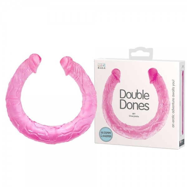 Double Dones 44 cm Çift Taraflı Jel Yumuşak Penis Dildo 5