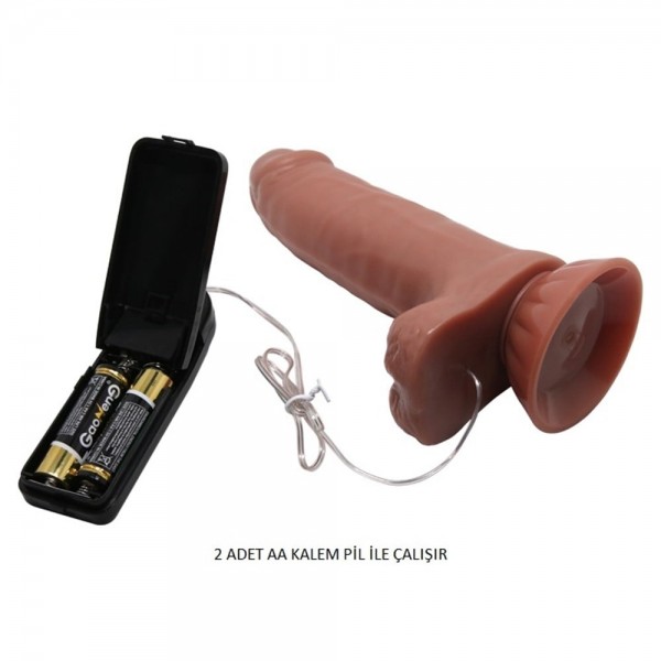 Yeni Nesil Çift Katmanlı 18,5 cm Realistik Titreşimli Dildo Penis 8