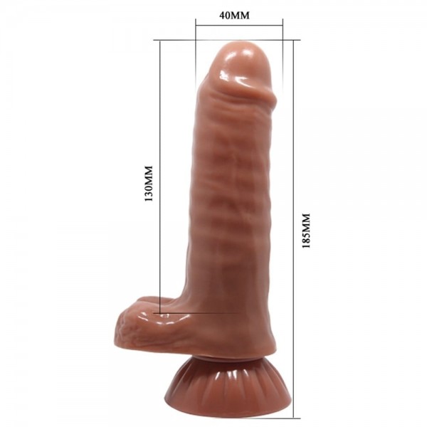 Yeni Nesil Çift Katmanlı 18,5 cm Realistik Titreşimli Dildo Penis 9