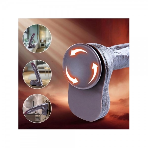 26 cm Black Giant XXL Gerçekçi Silikon Dildo – Güçlü Vakum Tabanlı, Kalın ve Esnek Tasarım 1