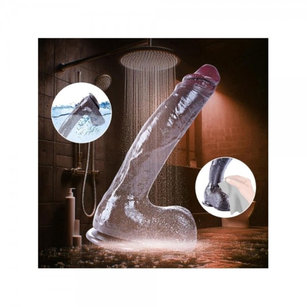 26 cm Black Giant XXL Gerçekçi Silikon Dildo – Güçlü Vakum Tabanlı, Kalın ve Esnek Tasarım 3