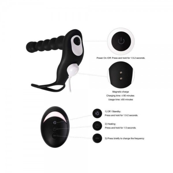  Isıtmalı Penis Halkalı Anal Prostat Vibratör3 
