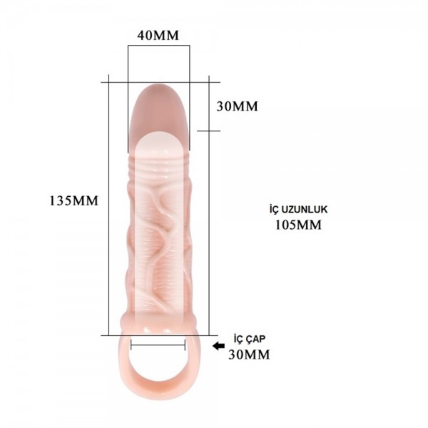 3 cm Dolgulu Uzatmalı Penis Kılıfı 