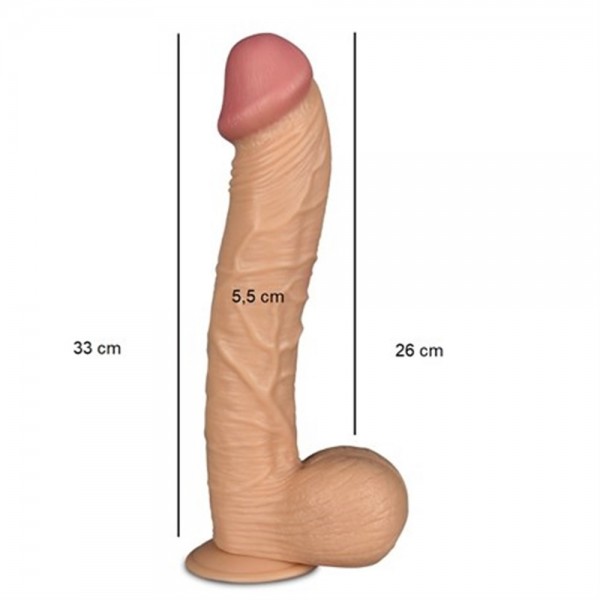 33 cm Belden Bağlamalı Realistik Penis + Kemer + Kayganlaştırıcı Hediyeli 