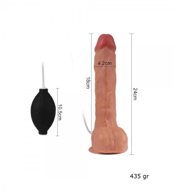 24 cm Su Fışkırtmalı Realistik Penis Anal Vajinal Dildo