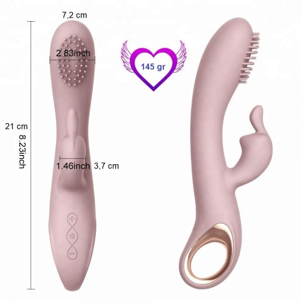    USB Şarjlı 10 Fonksiyonlu Klitoris Uyarıcılı Teknolojik Vibratör - Angel's Kiss