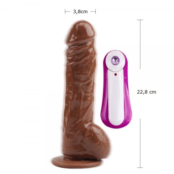 22 cm Gerçekçi Titreşimli Dildo Vibratör Penis 