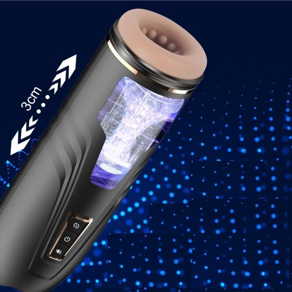 USB Şarjlı Titreşimli İleri Geri & Rotasyon Ayarlı Sesli Masturbatör - Rita