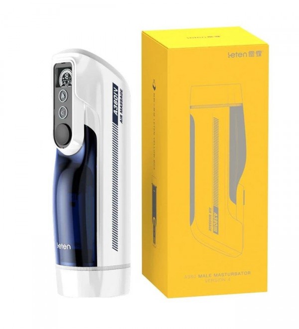 USB Şarjlı Sesli Isıtmalı İleri Geri Hareketli Titreşimli Emme Vakum Ayarlı Masturbatör - Leten A380