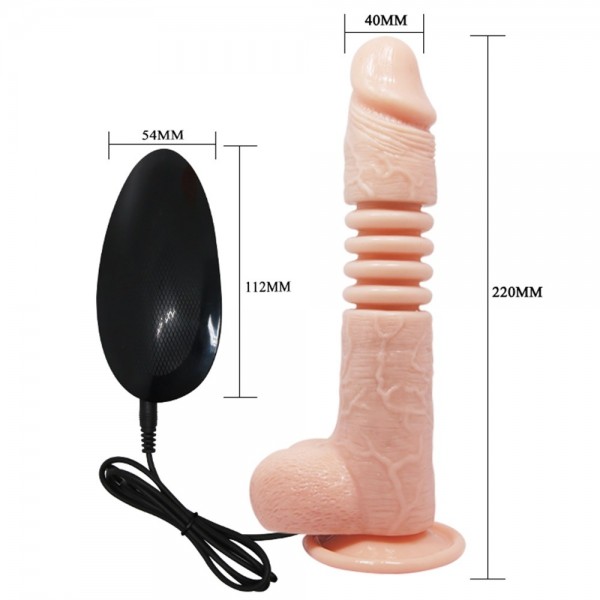 22 cm İleri Geri Hareketli Gerçekçi Silikon Vantuzlu Penis