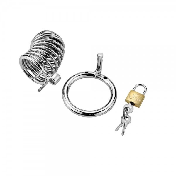 Kilitli Çelik Fetiş Penis Kafesi 