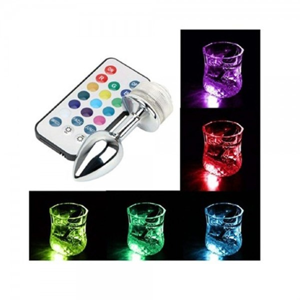 Uzaktan Kumandalı Led Işıklı Orta Boy Çelik Anal Plug3