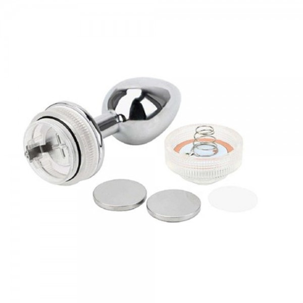 Uzaktan Kumandalı Led Işıklı Orta Boy Çelik Anal Plug 5