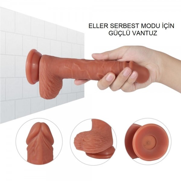 23 cm Belden Bağlamalı Titreşimli Realistik Dildo Penis 