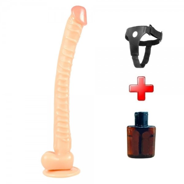 40 cm Gerçekçi Uzun ve Kalın Belden Bağlamalı Dildo Penis