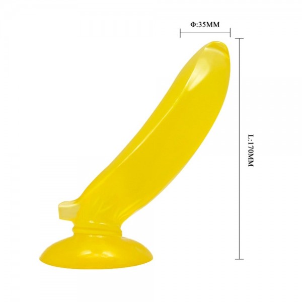 17 cm Vantuzlu Muz Şeklinde Silikon Anal Plug 2