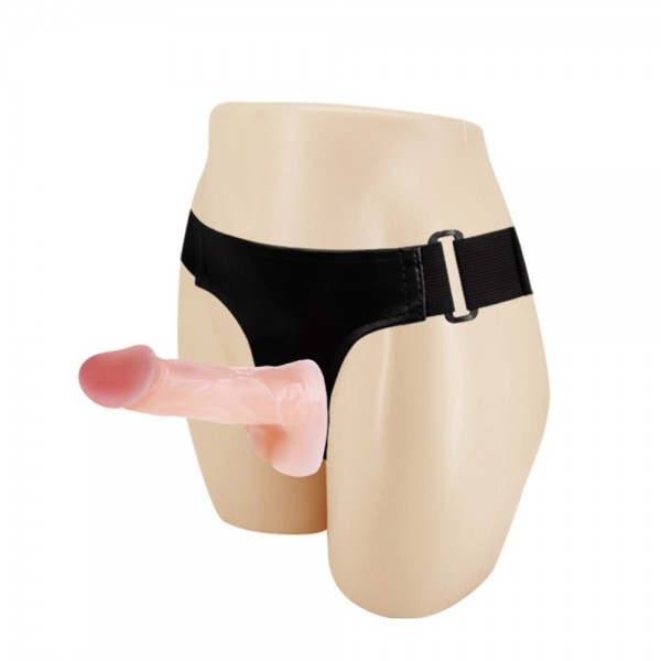 Belden Bağlamalı İçi Dolu Çift Strapon Penis