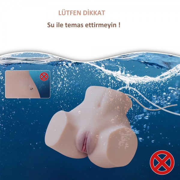 USB'den Şarjlı Kumandalı 5 Emme ve 5 Titreşim Fonksiyonlu Realistik Kalça