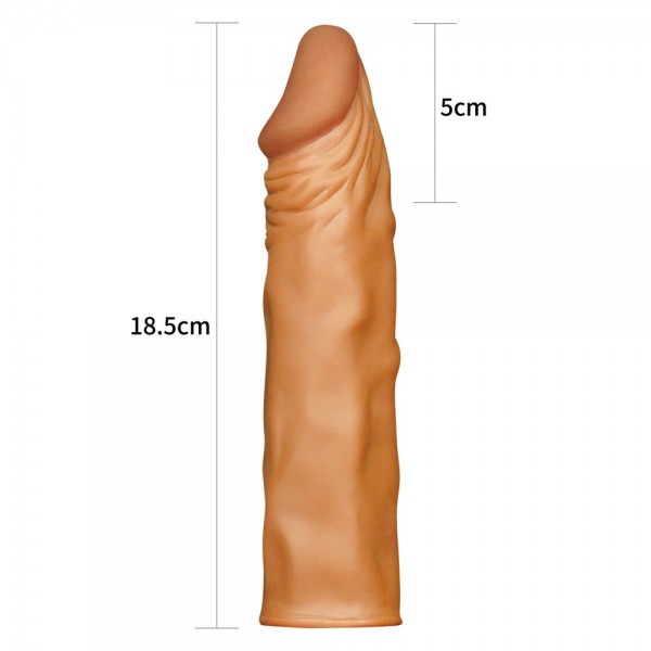 Pleasure Extender 5 cm Dolgulu Premium Melez Silikon Penis Kılıfı 