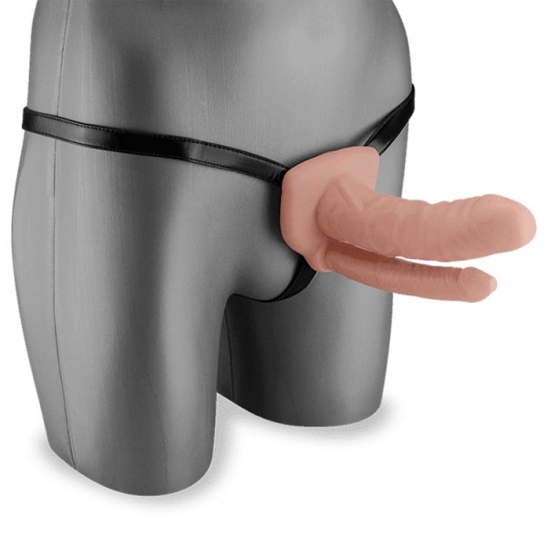 17 cm Unisex Hallow Çatallı Protez Penis