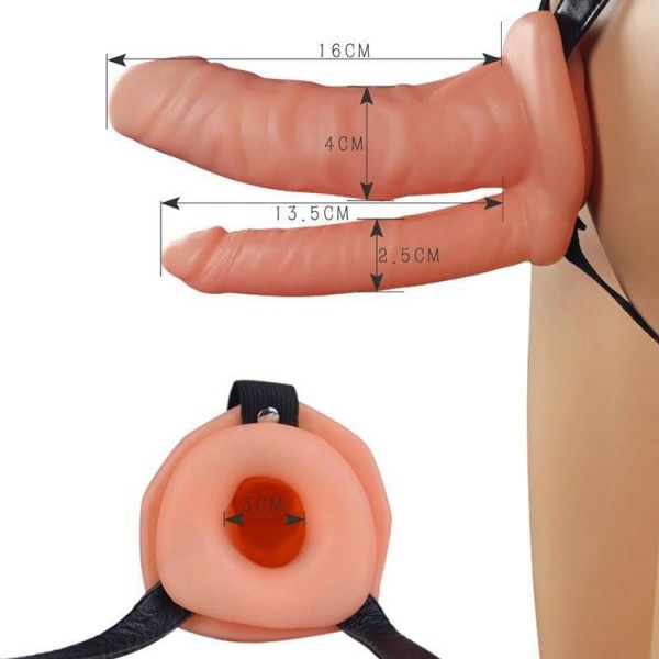17 cm Unisex Hallow Çatallı Protez Penis